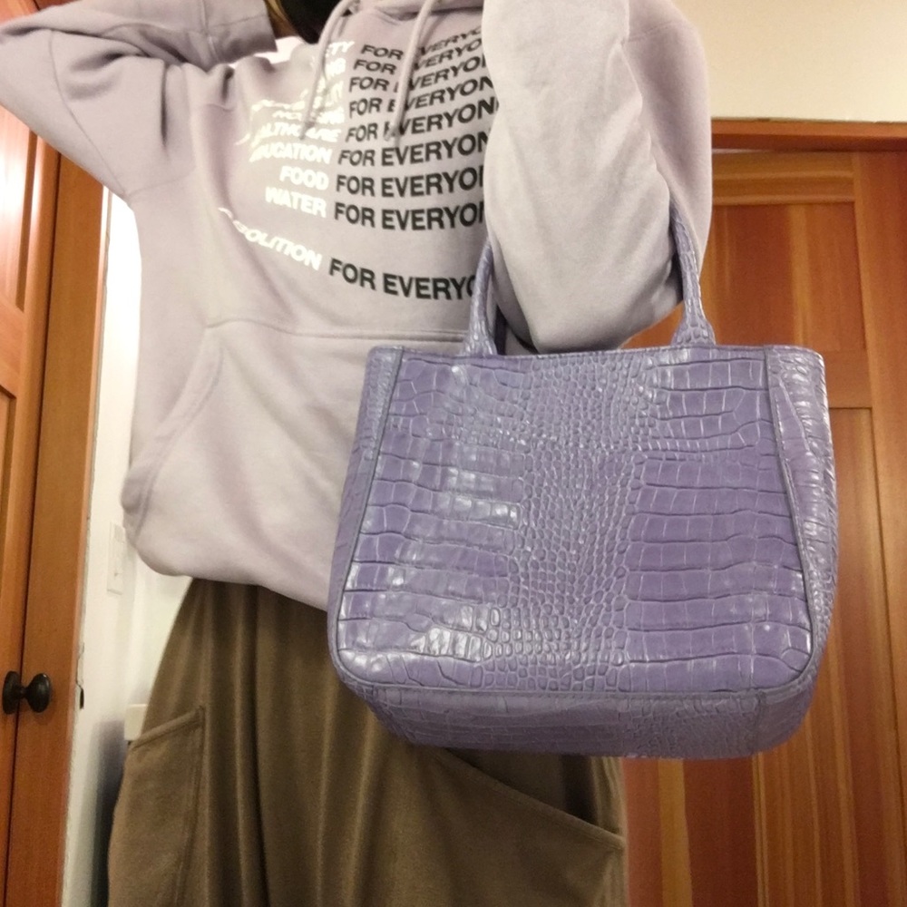 Vintage Mini Purse Purple Lilac Genuine Leather Handbag